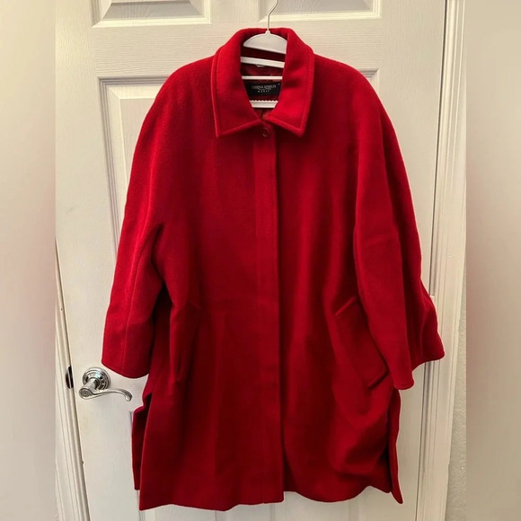 ! Marina Rinaldi oversized wool red coat jacket size L - Picture 1 of 7